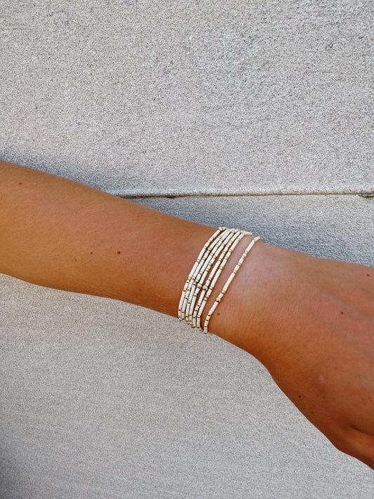 White Beaded Bracelet