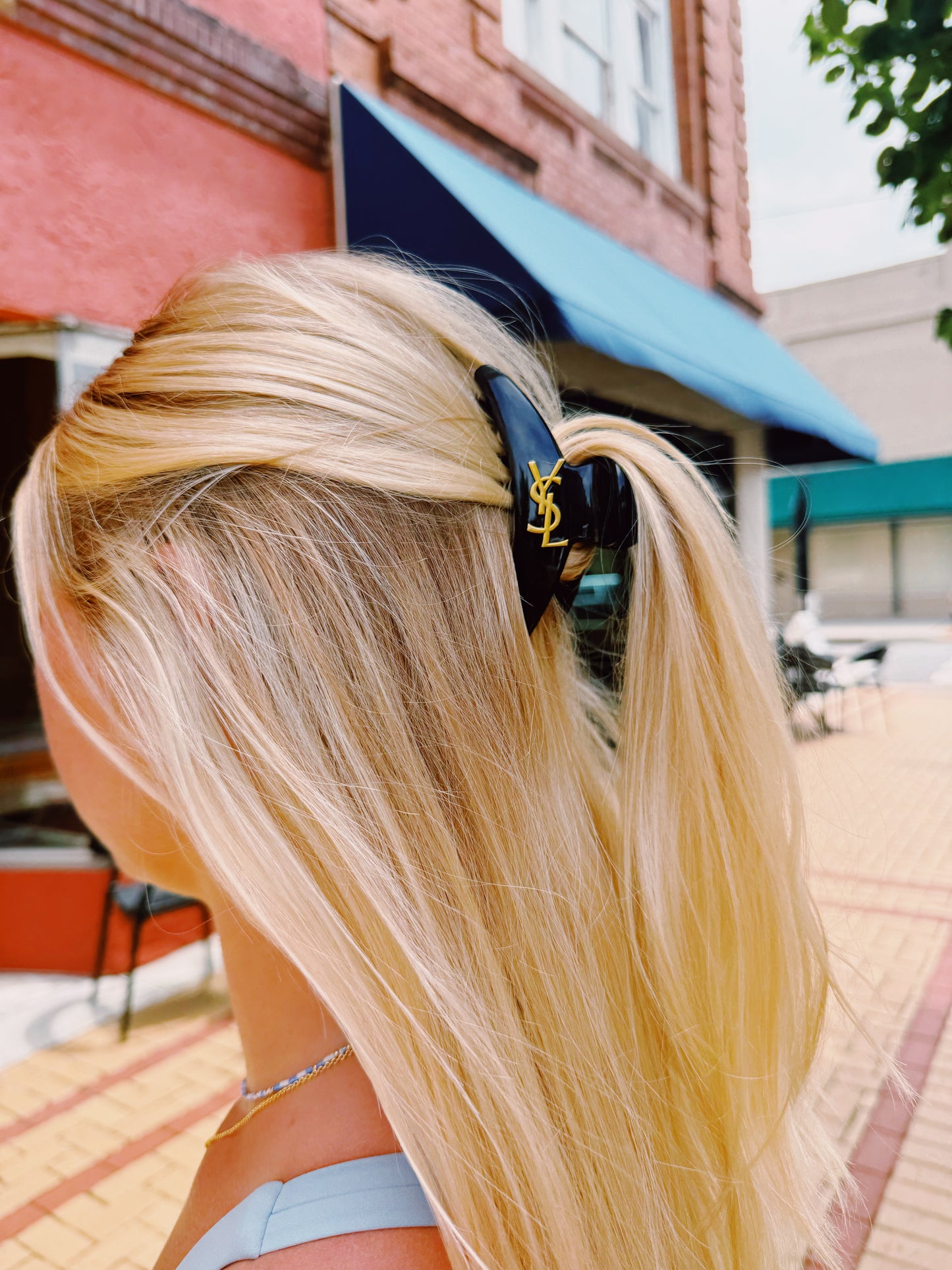 Black - Initial Hair clip