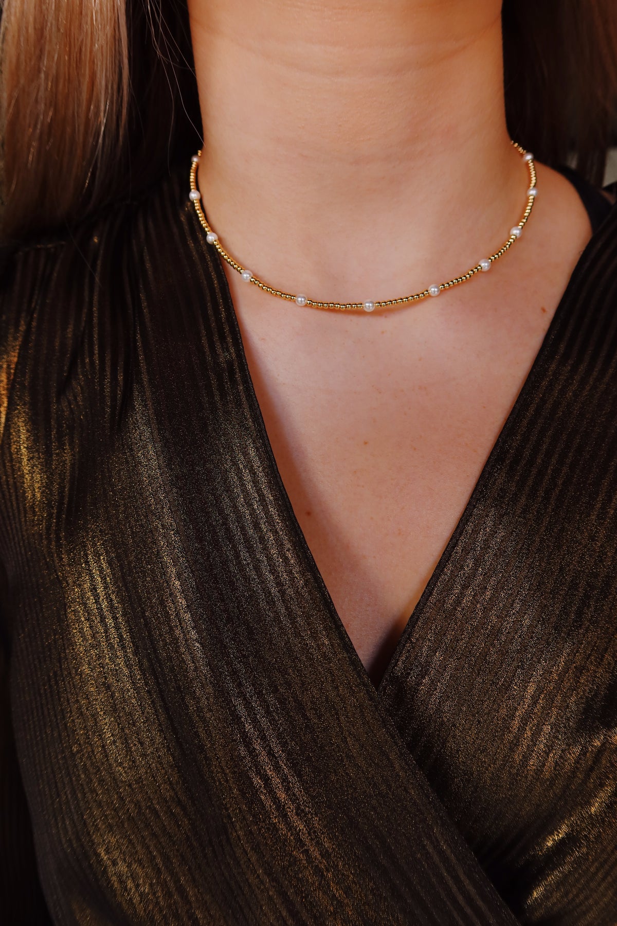 Beaded Necklace - Pearl