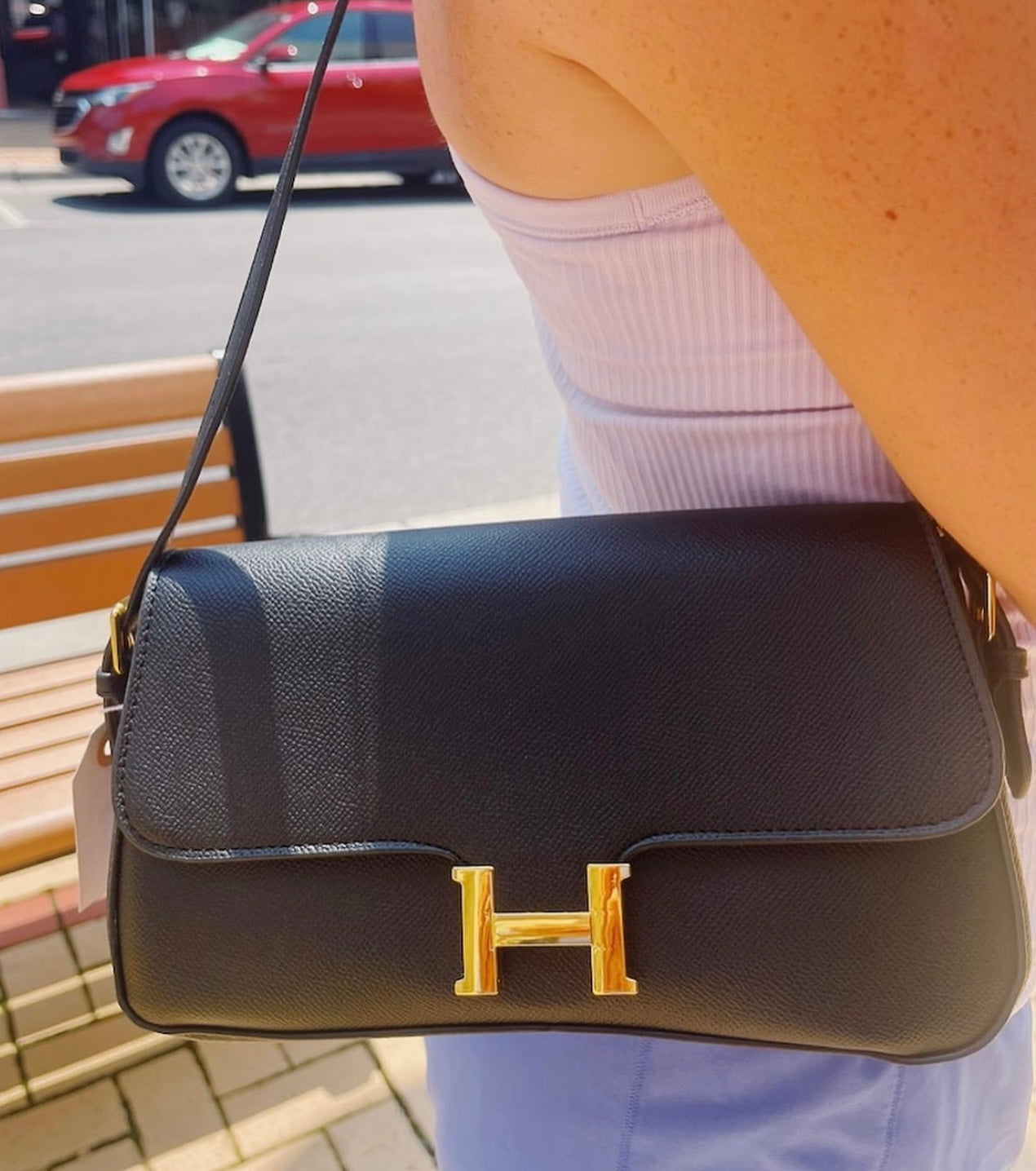 H Buckle Shoulder Bag